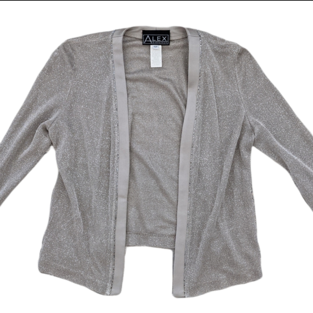 Women's | Alex Evenings | Sparkling Silver Cardigan | Size 6p
